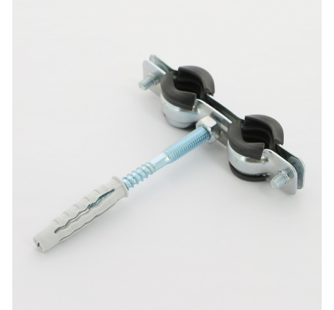 Хомут для труб Walraven Cobra 3/8" (15-18 мм) двойной с уплотн. epdm, шпилька+дюбель