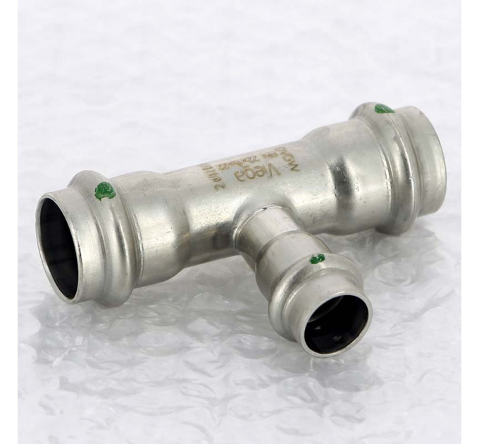 Тройник пресс нержавеющая сталь Sanpress Inox VIEGA 22х15х22