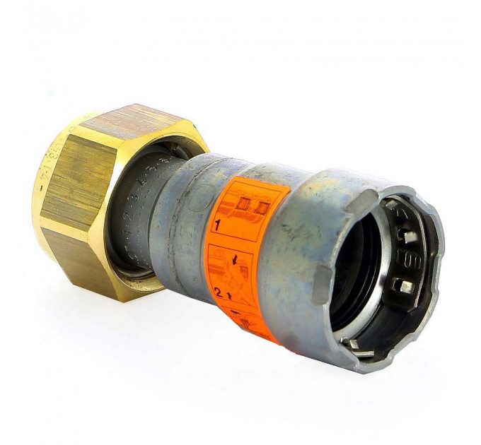 Муфта пресс-В с накидной гайкой Megapress оцинкованная сталь VIEGA 1/2"x3/4"