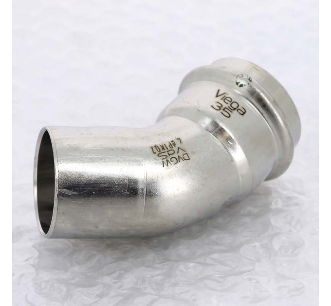 Угол-вставка пресс 45 град. нержавеющая сталь Sanpress Inox VIEGA 35