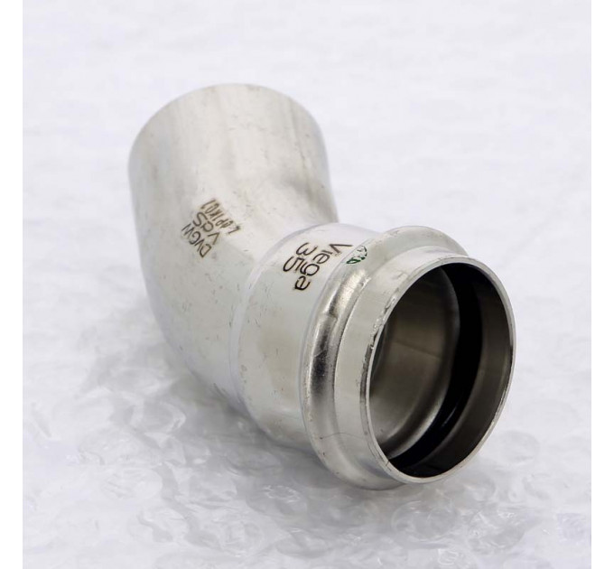 Угол-вставка пресс 45 град. нержавеющая сталь Sanpress Inox VIEGA 35