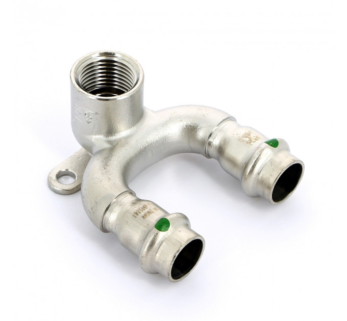 Водорозетка проходная пресс-В Viega 15 x 1/2" нерж.сталь Sanpress Inox