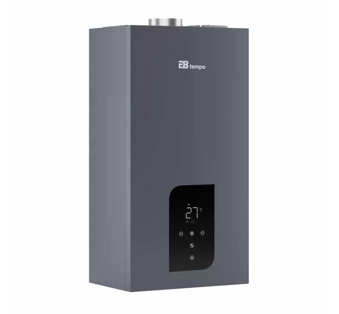 Газовый настенный котел E8 tempo GHB24V серая металлическая панель