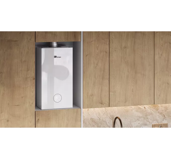 Газовый настенный котел E8 tempo GHD32V белая стеклянная панель