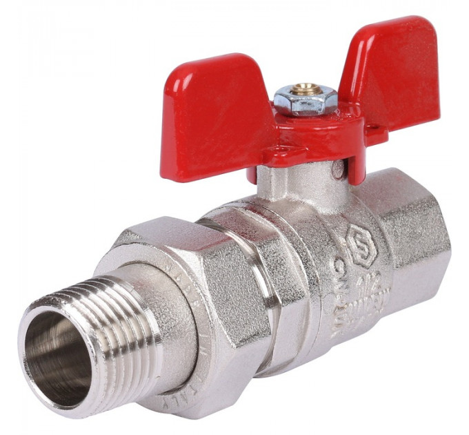 Stout Кран шаровой полнопроходной, ВР/НР, ручка бабочка 1/2", американка (EPDM)