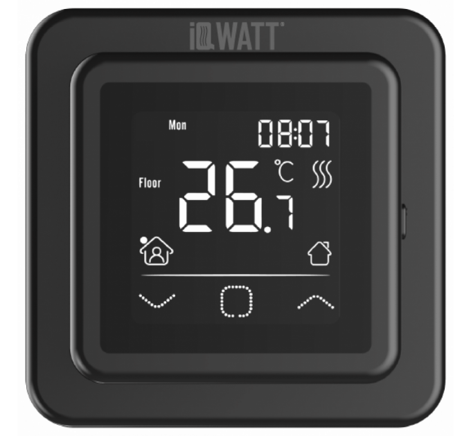 Программируемый терморегулятор с сенсорным дисплеем SMART HEAT BLACK