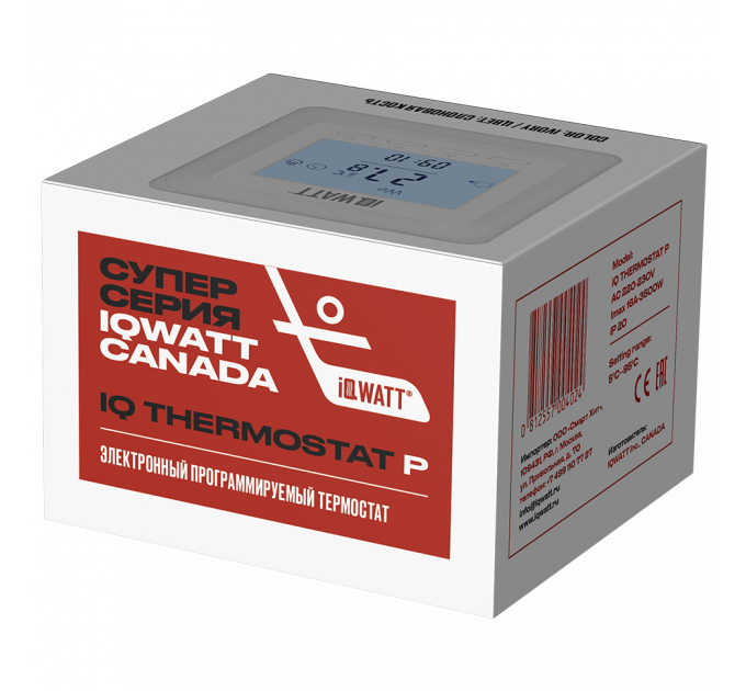 Терморегулятор с ЖК-дисплеем IQ THERMOSTAT Р (white)