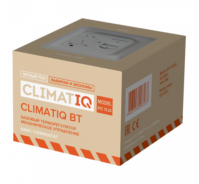 Терморегулятор с ручным управлением CLIMATIQ BT (ivory)
