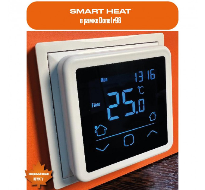 Программируемый терморегулятор с сенсорным дисплеем SMART HEAT BLACK