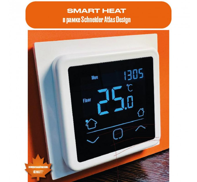 Программируемый терморегулятор с сенсорным дисплеем SMART HEAT BLACK