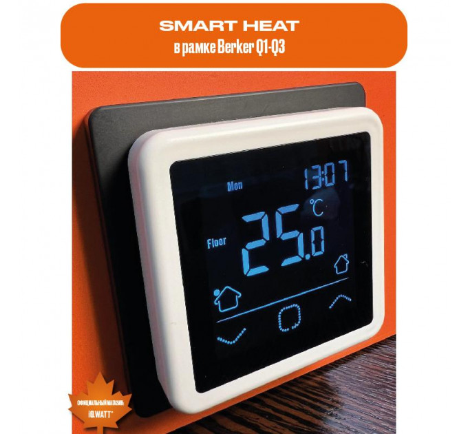 Программируемый терморегулятор с сенсорным дисплеем SMART HEAT BLACK