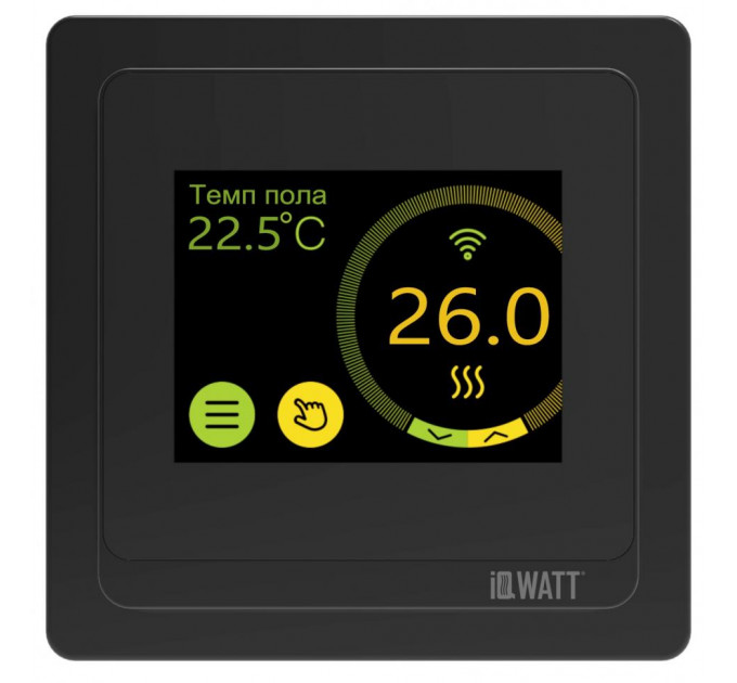 Программируемый терморегулятор с цветным сенсорным TFT дисплеем SMART HEAT Wi-Fi BLACK и голосовым управлением Алиса