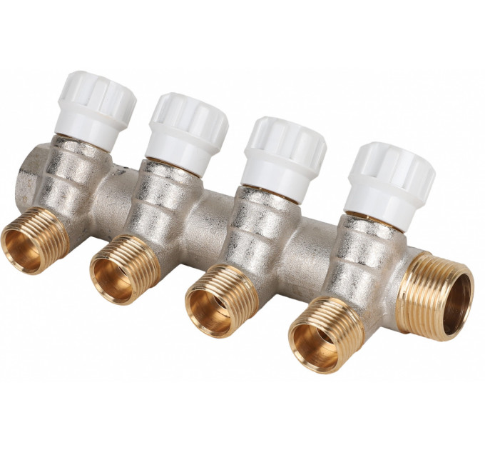 Коллектор с регулирующими вентилями MVI 3/4"x1/2"x4 выхода MM.404.0504