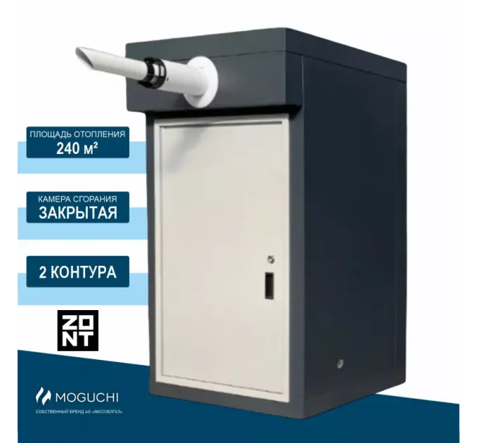 КНР МОГ 24 GBL Темно-серый - 2 контура (Moguchi GBL 24, ZONT, электрообогрев, счетчик Техномер Смарт G4)