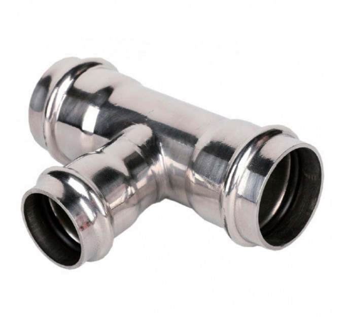 Трехраструбный пресс-тройник из нержавеющей стали 28*22*28mm ZTI.531.282228 TIM
