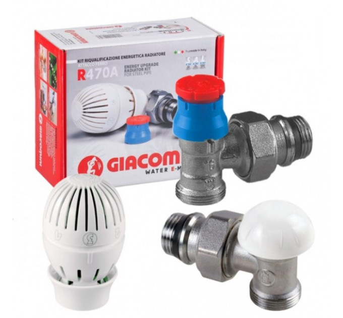 Комплект термостатический с наружной резьбой, угловой 1/2" R470A Giacomini