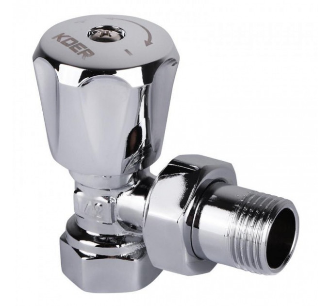 Кран радиаторный 1/2" верхний, угловой, хромированный KR.901.CHR KR5292 Koer