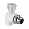 Кран радиаторный 25*3/4" с накидной гайкой угловой латунный шар белый Valfex