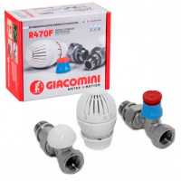 Комплект термостатический прямой 1/2" верх+низ+головка Giacomini
