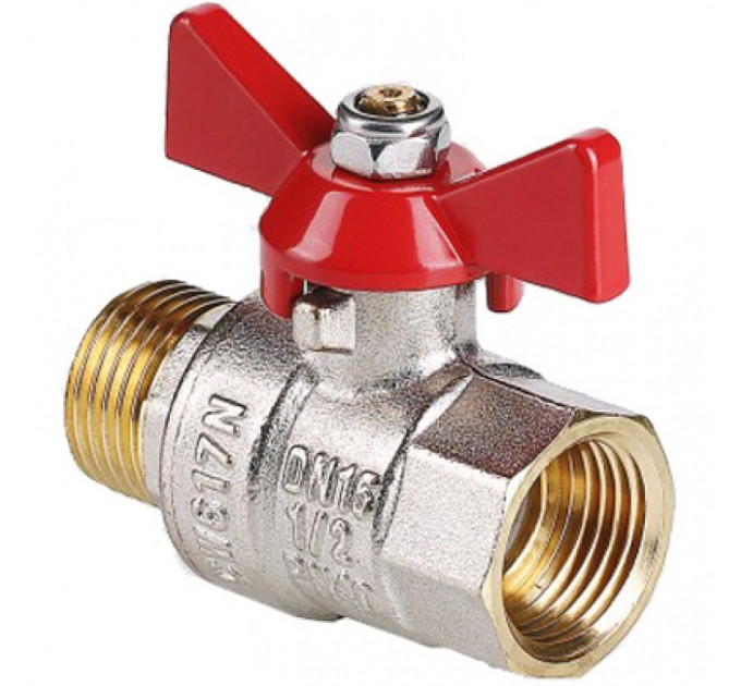 Кран шаровой 1" внутренняя-наружная резьба, бабочка VT.218.N.06 Valtec