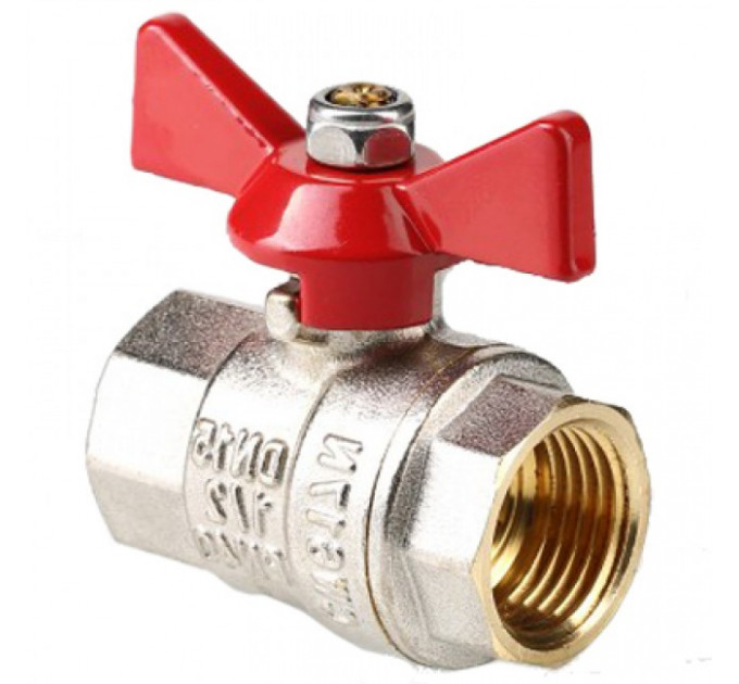 Кран шаровой 1/2" внутренняя-внутренняя резьба, бабочка VT.217.N.04 Valtec