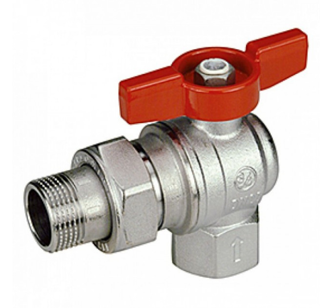 Кран шаровой 3/4"F x 3/4" угловой с отводом, с наружной-внутренней резьбой, хромированный R789 Giacomini