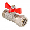 Кран шаровой под обжим 16* 1/2" наружная резьба, бабочка VT.341.N.1604 Valtec