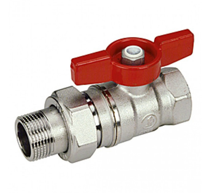 Кран шаровой с американкой 1/2" внутренняя-наружная резьба, бабочка Giacomini