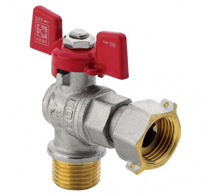 Кран шаровой 1/2" угловой, вода, внутренняя-наружная резьба с СНГ KR0145 Koer