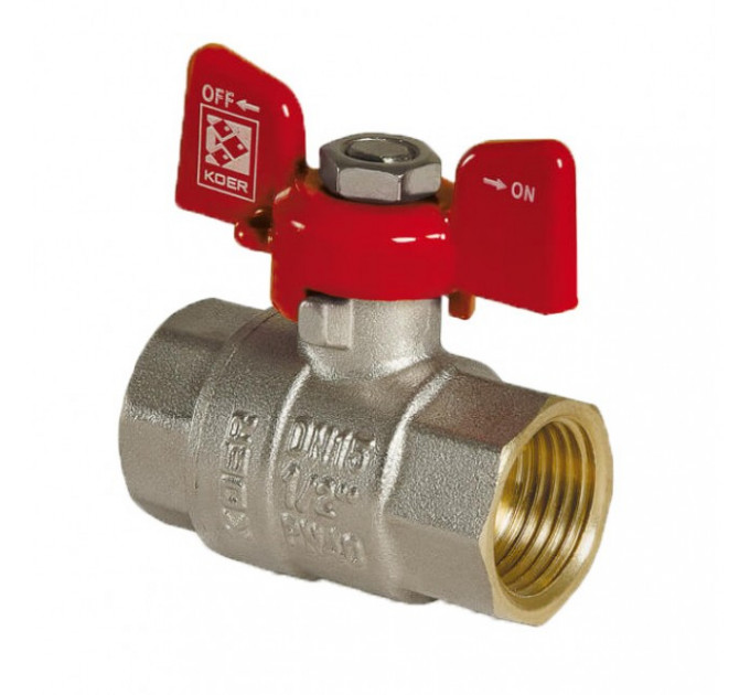 Кран шаровой 1/2" усиленный внутренняя-внутренняя резьба KR0030 Koer
