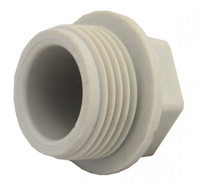 Заглушка 25х3/4" резьбовая серая PP-R Россия Valfex