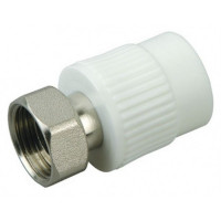 Муфта 25*3/4" с накидной гайкой белая Tpp3051.0.02503/FW0060 Koer