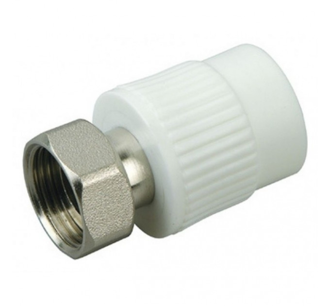 Муфта 25*3/4" с накидной гайкой белая Tpp3051.0.02503/FW0060 Koer