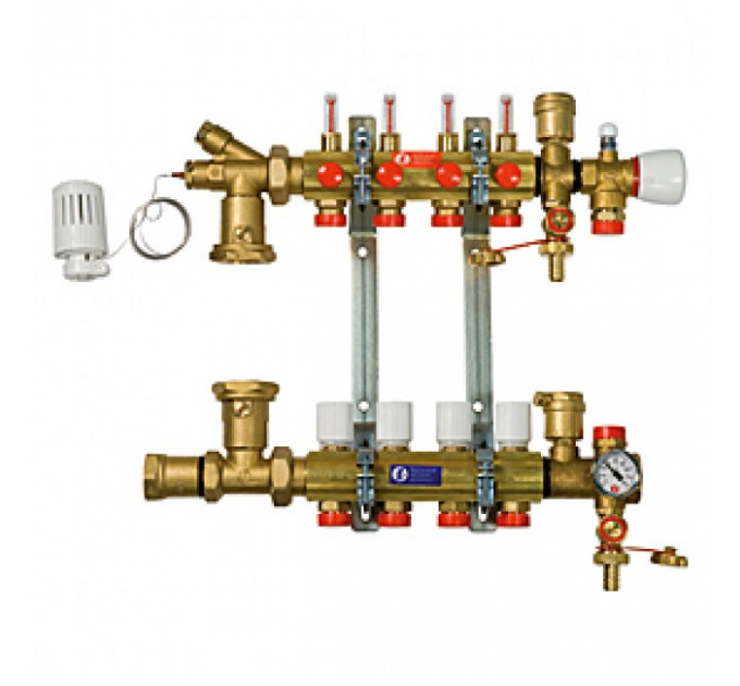 Сборный коллекторный узел с обвязкой и расходомерами 1" x 3/4" E/5 R557F Giacomini