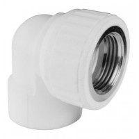 Угол 20*3/4" с муфтой в белый Valfex
