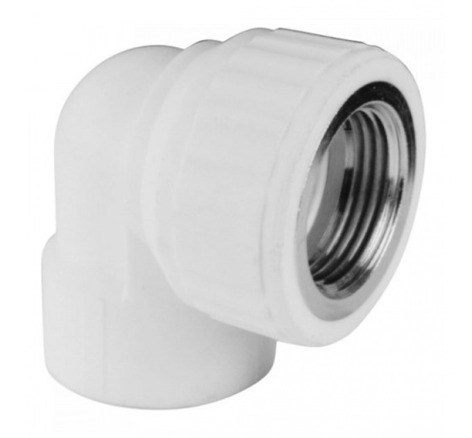 Угол 20*3/4" с муфтой в белый Valfex