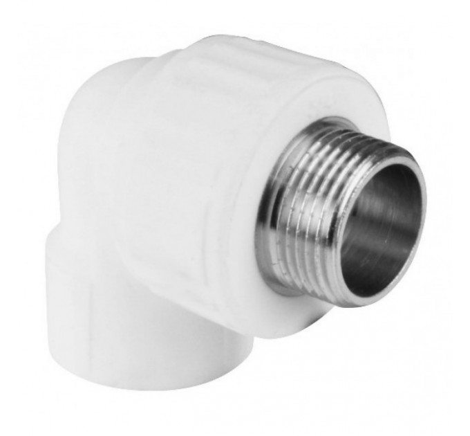 Угол 20*3/4" с муфтой н белый Valfex