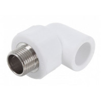 Угол 25*1/2" с муфтой н белый RTP