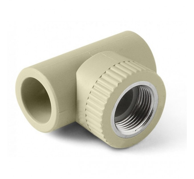 Тройник 20*3/4"*20 с муфтой в серый PP-R Россия Valfex