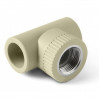 Тройник 20*3/4"*20 с муфтой в серый PP-R Россия Valfex