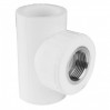 Тройник 25*3/4" с муфтой в белый Valfex