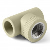Тройник 25*3/4"*25 с муфтой в серый PP-R Россия