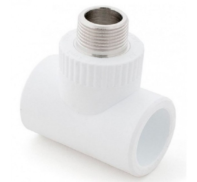 Тройник 25*3/4"*25 с муфтой н белый RTP