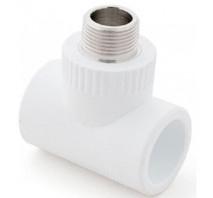 Тройник 25*3/4"*25 с муфтой н белый Tpp3034.0.02503s Koer