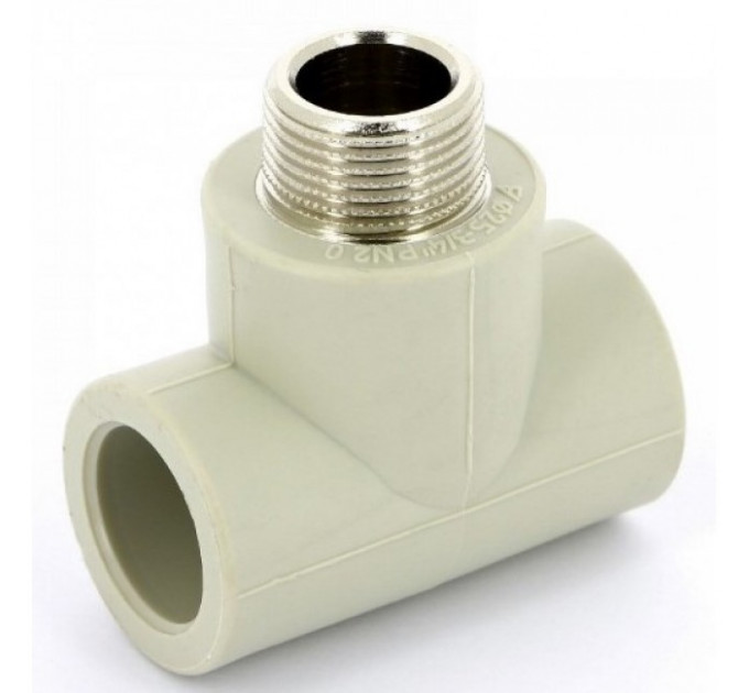 Тройник 25*3/4"*25 с муфтой н серый RTP