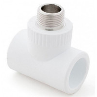 Тройник 32*1/2"*32 с муфтой н белый RTP