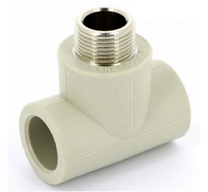 Тройник 32*3/4"*32 с муфтой н серый RTP