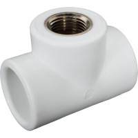 Тройник 20*1/2"*20 с муфтой в белый RTP