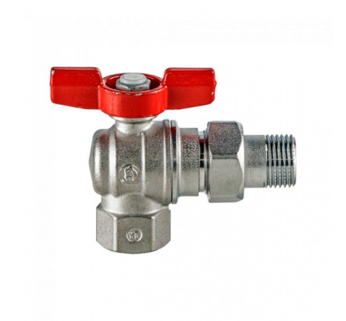 Кран шаровой 3/4"F x 3/4" угловой с отводом, с наружной-внутренней резьбой, хромированный R789 Giacomini