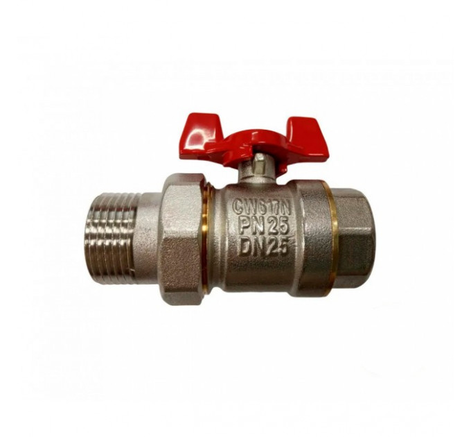 Кран шаровой с американкой 1" PN 25 бабочка RTP